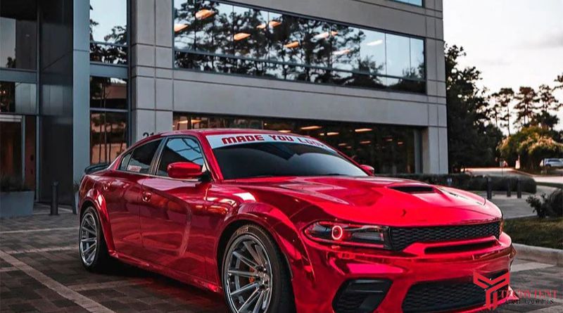 Arizona Red Upper Silver Lower Car Wrap